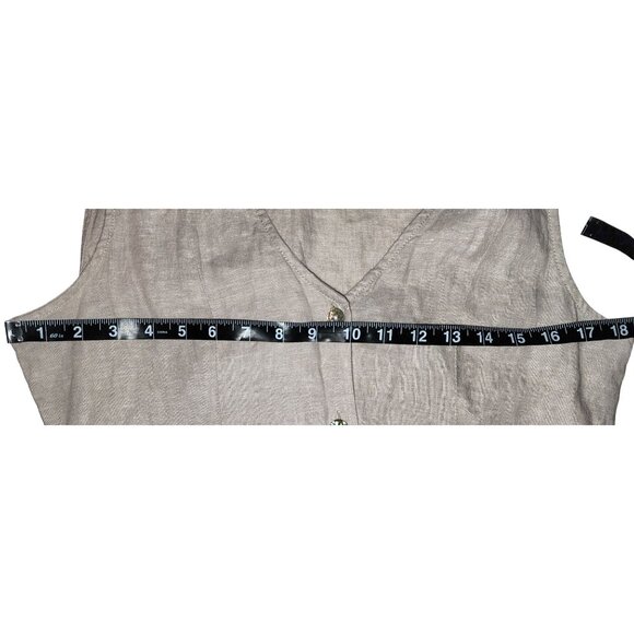 NWT Tahari Womens Linen Sleeveless Button-Front Midi Dress W/ Pockets Size 6 - Picture 5 of 6